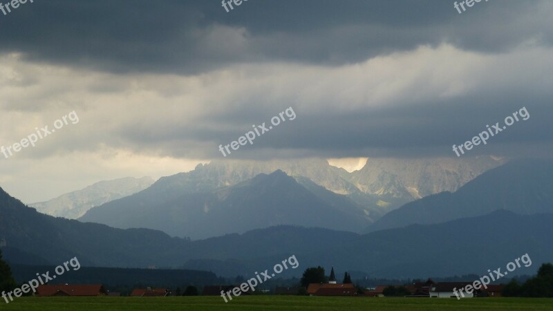 Allgäu Füssen Lake Forggensee Thunderstorm Mountains