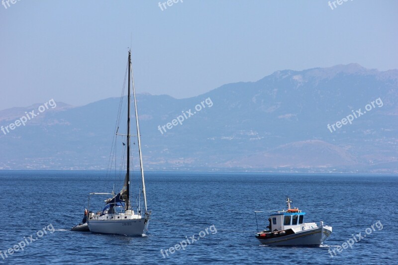 Boat Sailboat Mediterranean Sea Greek Free Photos