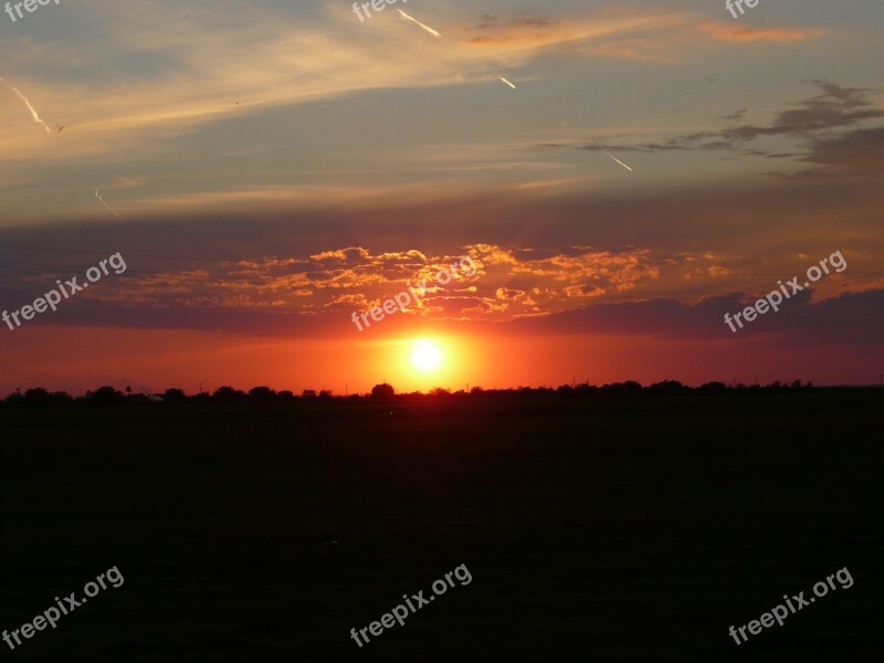 Lying Sunset Clouds Nature Sky