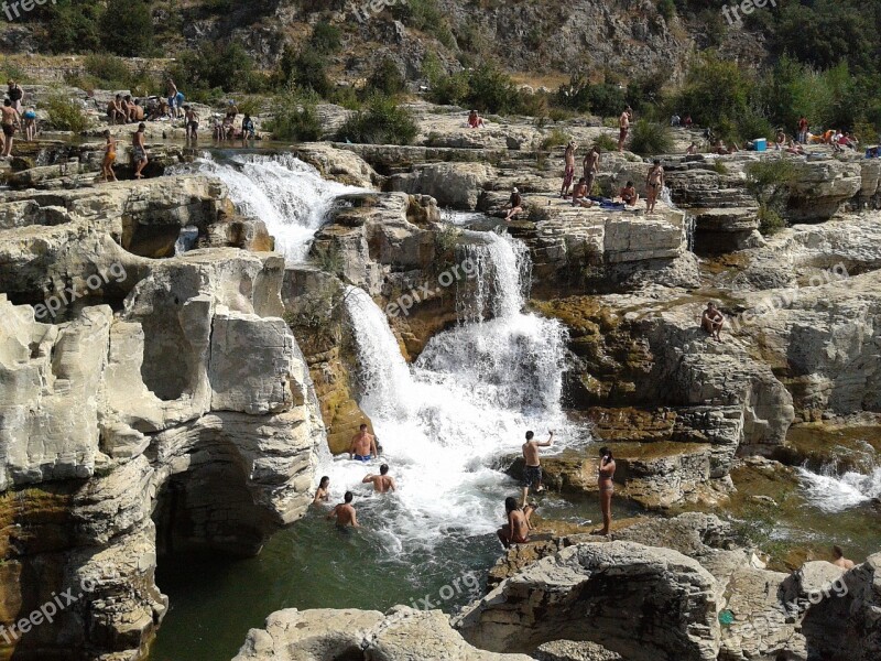 Cascade France Waterfall Rock Free Photos