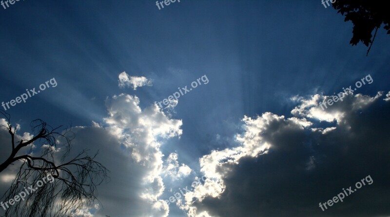 Clouds Cloud Rays Of Light Dark Clouds Dark Blue Sky