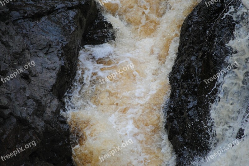 Water Water Fall Rushing Water Scenery Copper Falls