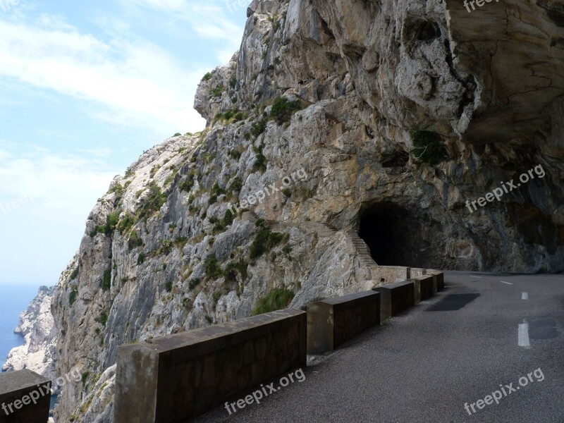 Tunnel Rock Height Cliffs High Mountains