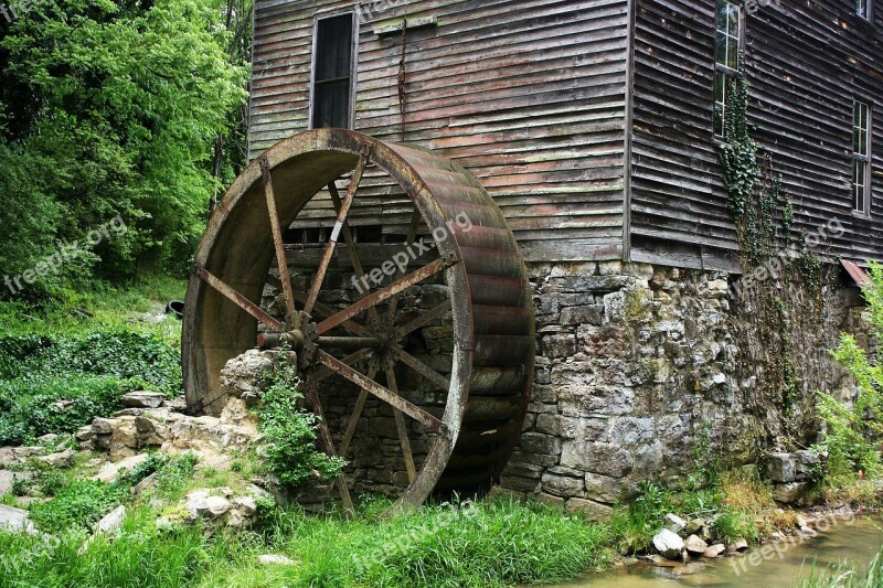 Mill Gatlinburg Tennessee Building Water Wheel