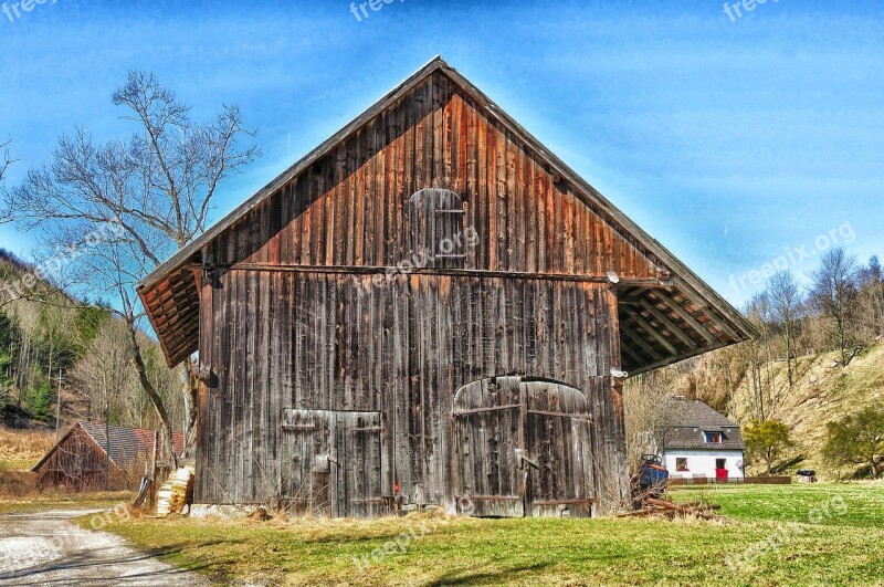 Barn Austria Farm Rural Wood