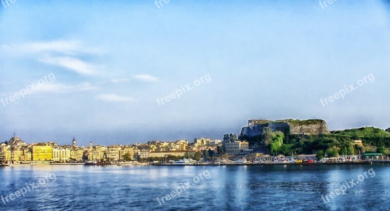 Corfu Greece Bay Harbor Water