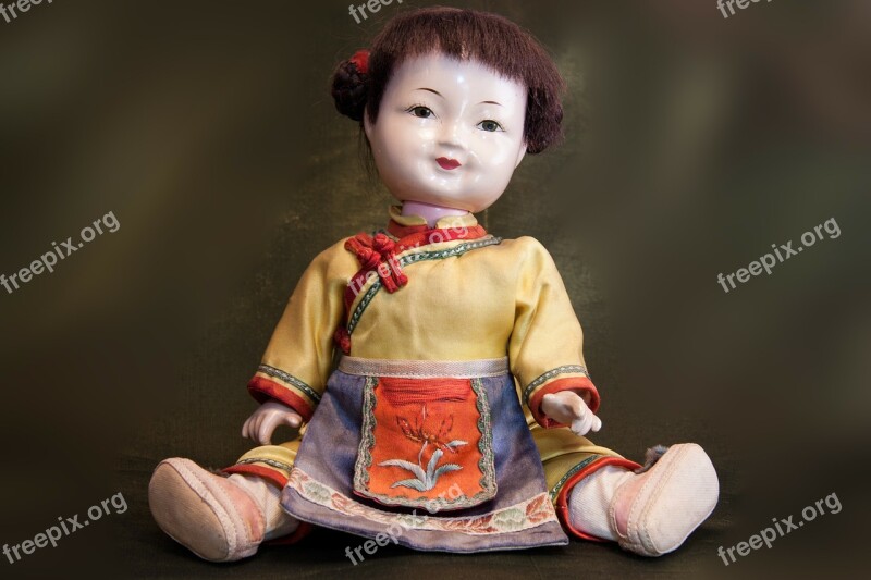 Doll Japan Japanese Sitting Old