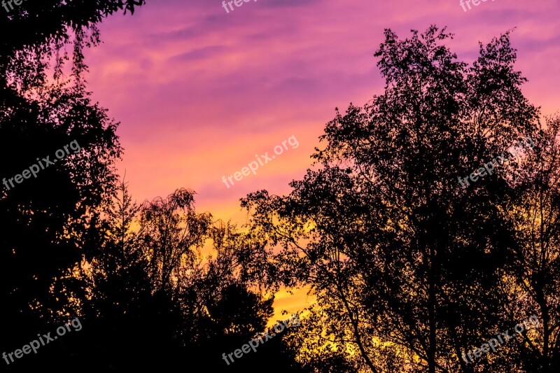 Dusk Sky Glow Yellow Orange