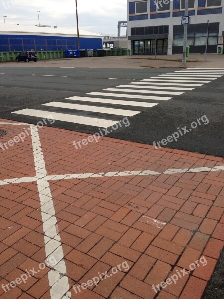 Crosswalk Road Marking Bremerhaven Columbus Kai Free Photos