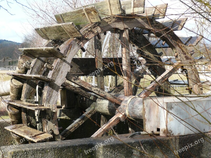 Waterwheel Old Wood Woods Water