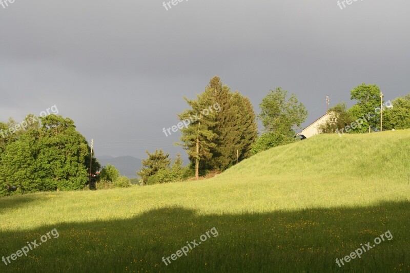 Sun Pasture Clouds Free Photos