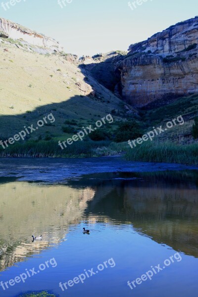 Drakensberg Mountains Water Landscape Scenery Natural Water