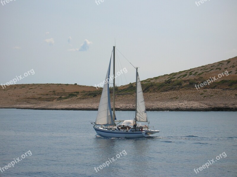 Croatia Mali Losinj Ship Sea Mediterranean