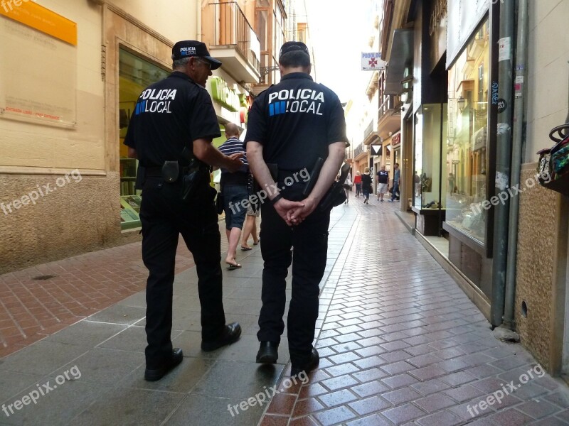 Palma Mallorca Historic Center Police Officers Free Photos