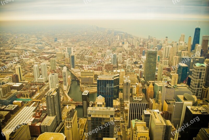 Buildings Chicago City Sky Tower