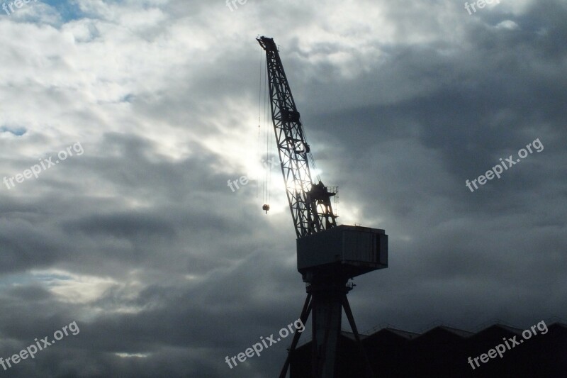 Crane Lifting Crane Construction Sky Clouds