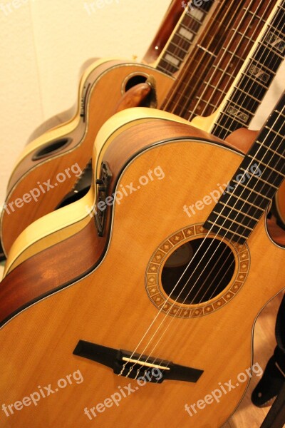 Guitars Guitar Collection Instrument Acoustic Free Photos