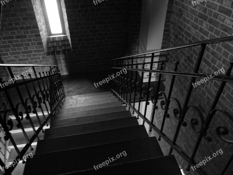 Stairs Perspective Gradually Building Black And White