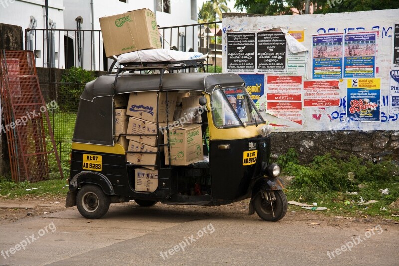 India Kerala Traffic Transport Tuktuk