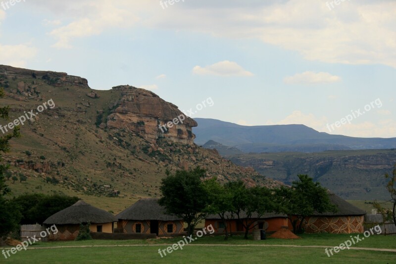 Africa Village Rural Huts Rondavels