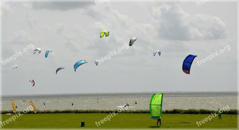 Wind Kite Surfing Kitesurfing Windsurfing Sea