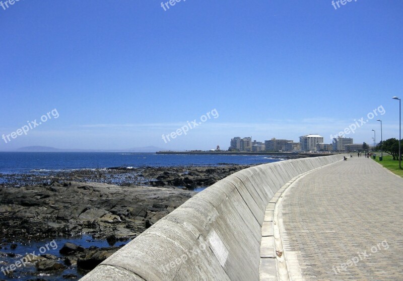 Cape Town Promenade Sea Wall Sea Shore