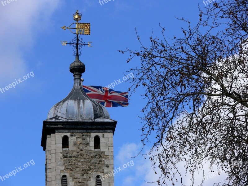 Flag Union Jack United Kingdom Britain Tower