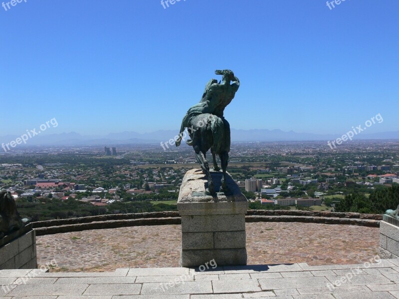 Bronze Statue Cape Town South Africa Man And Horse