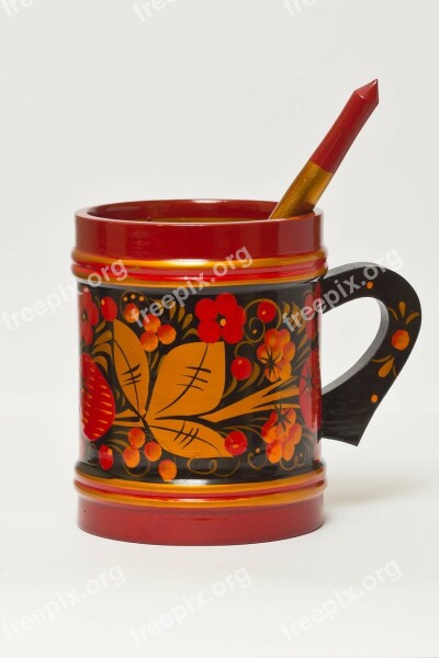 Craft Crafts Dishes Khokhloma Mug