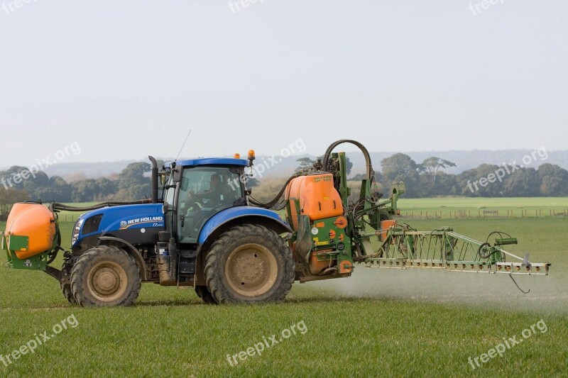 Tractor Spraying Crop Spraying Crops Farmland