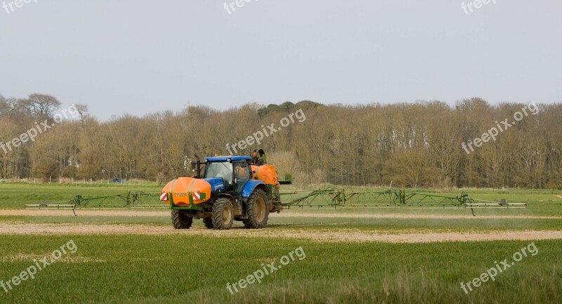 Tractor Spraying Crop Spraying Crops Farmland