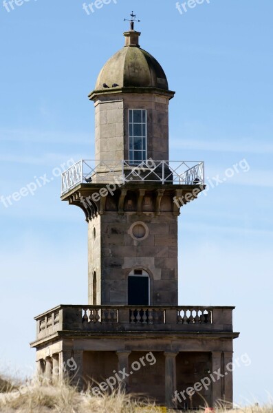 Old Lighthouse Light Blackpool Sea