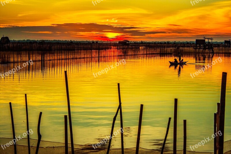 Dawn Lagoon Hue Vietnam Lake