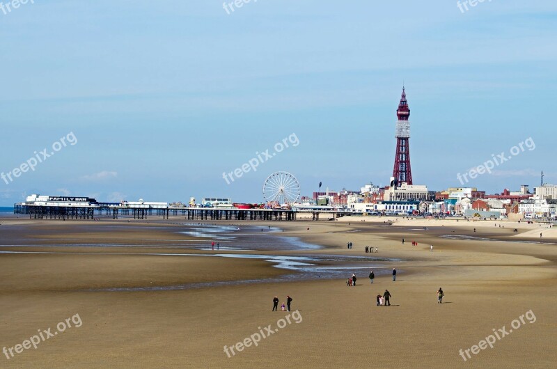 Blackpool Tower Attraction Sea Beach