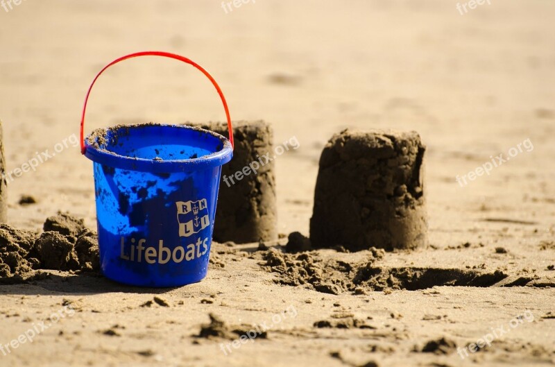 Bucket Blue Sand Cake Children Game