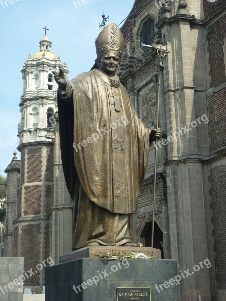 Statue Pope John Paul Ii Catholic Mexico