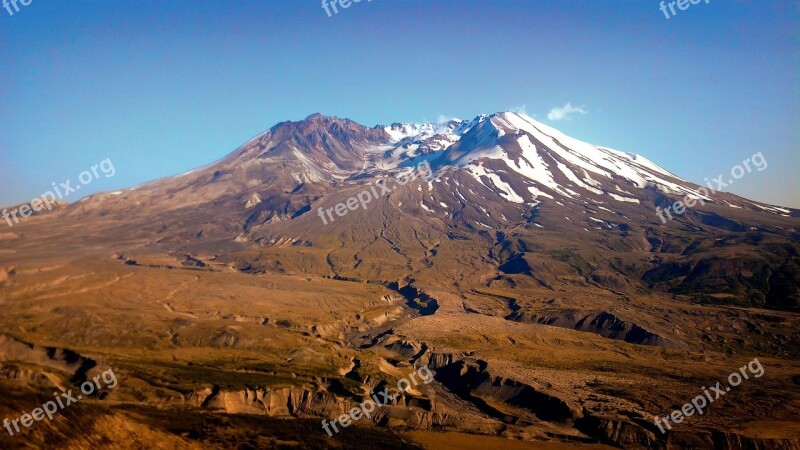 Mount St Helens Mountain Volcano Snow Active