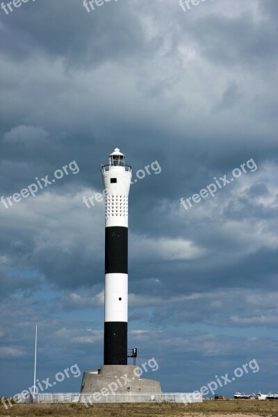 Lighthouse Stormy Sky Skies Building