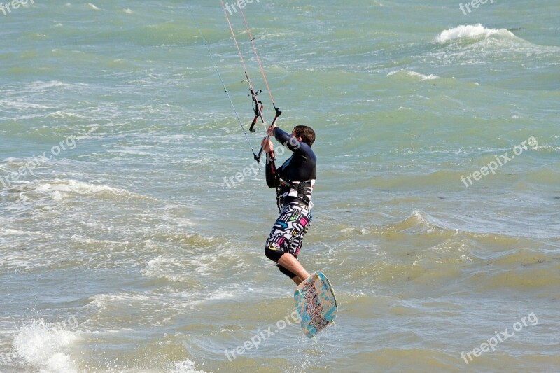 Kite Surfer Kite Surfing Surfer Surfing Ocean