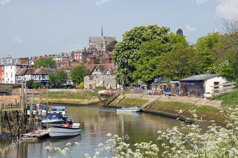 Arundel Cathedral View River Scene Sussex