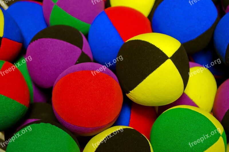 Colored Balls Ball Fabric Stitched