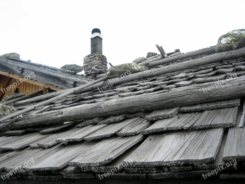 Roof Hut Alpine Shingle Stones