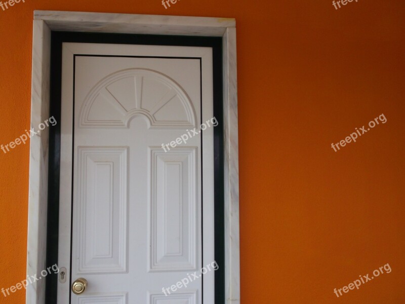 Door Orange White Door Handle Free Photos