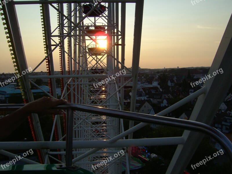 Sunset Ferris Wheel Technology Metal Free Photos