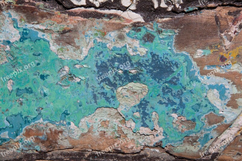 Colorful Color Turquoise Old Wood