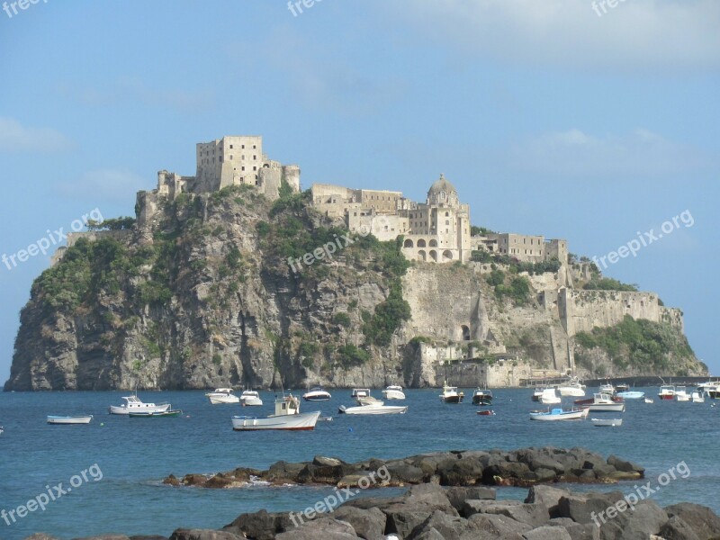 Isle Ischia Castle Sea Island