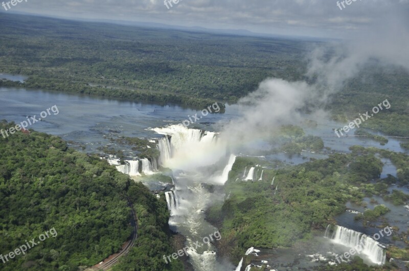 Brasil Waterfall Brazil Jungle Nature