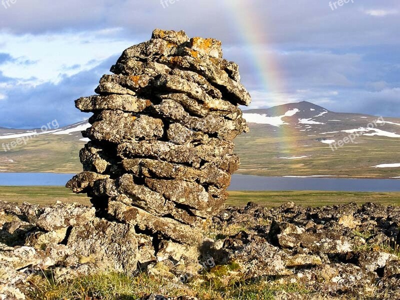 Alaska Rock Formation Rainbow Landscape