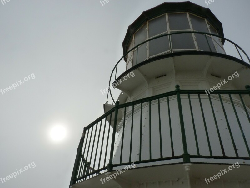 Lighthouse California Cloudy Upwards Fresnel Lens