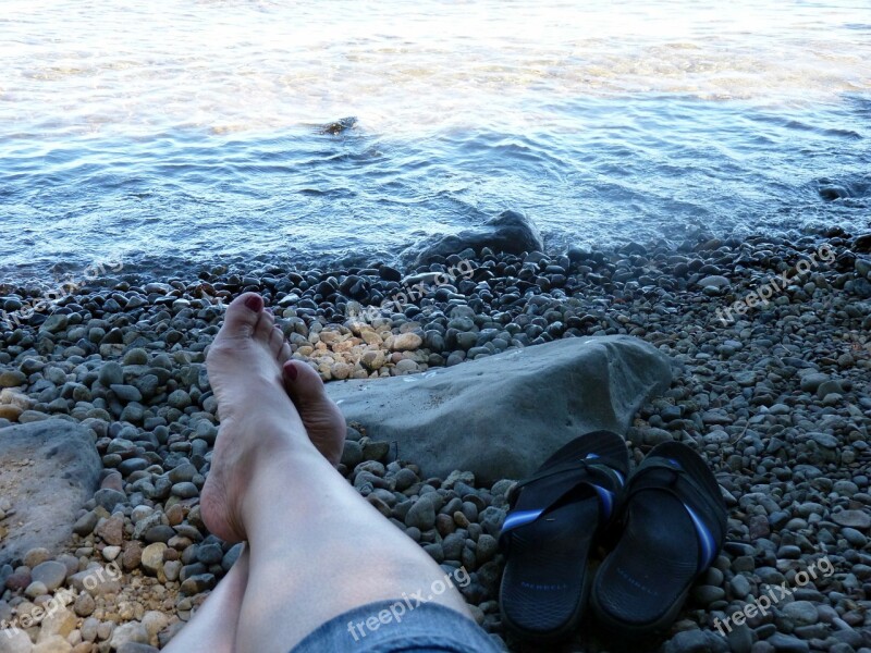 Lake Tahoe Beach Rock Shore Waves